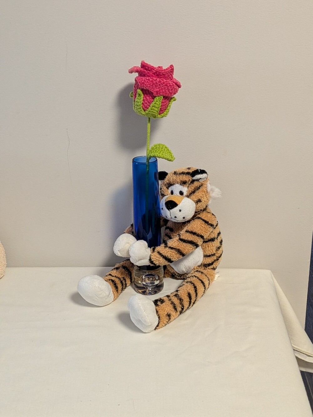 Burton &Burton Plush Tiger Stuffed Animal  Orange and White Stripes. Vase Hugger